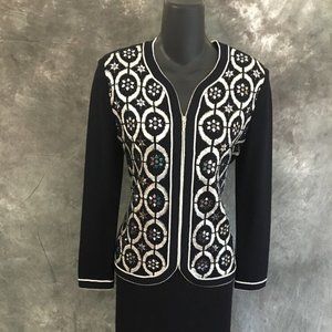 NEW st john evening black knit jacket 4